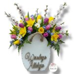 Jajko torebka białe napis