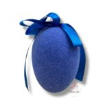 Jajko flokowane zawieszka niebieskie