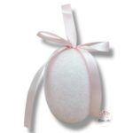Jajko flokowane zawieszka jasny róż