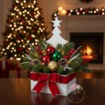 Skrzynka choinka biała