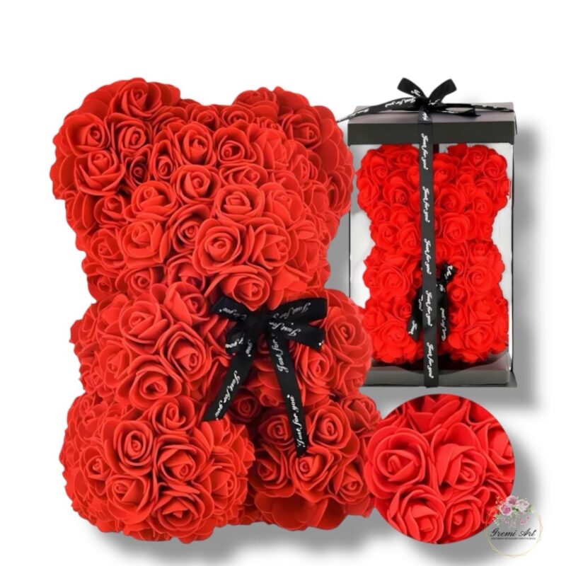 Miś z piankowych róż K-489