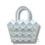 Drewniana torebka biała K-519