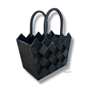 Drewniana torebka czarna K-519