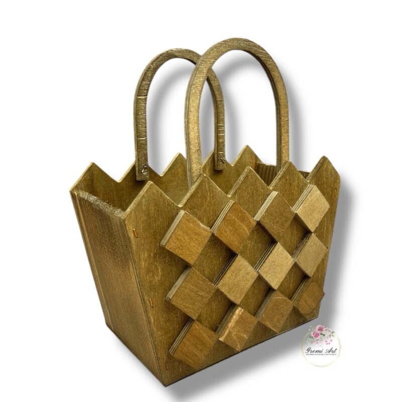 Drewniana torebka brązowa K-519