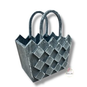 Drewniana torebka szara K-519