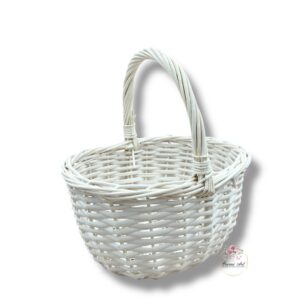 Wiklinowy koszyk biały K-522