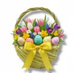 Wiklinowy koszyk żółty K-544