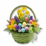 Wiklinowy koszyk zielony K-542