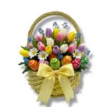 Wiklinowy koszyk żółty K-542