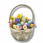 Wiklinowy koszyk biały K-542