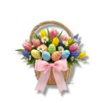 Wiklinowy koszyk różowy K-543