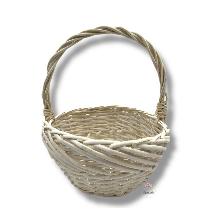 Wiklinowy koszyk biały K-544