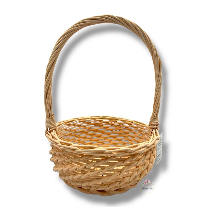 Wiklinowy koszyk różowy K-542