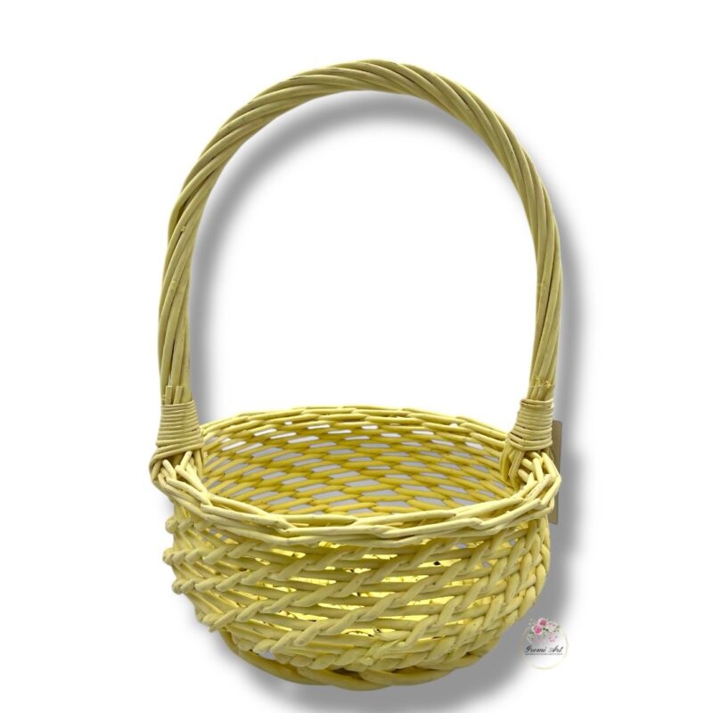 Wiklinowy koszyk żółty K-542