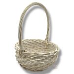 Wiklinowy koszyk biały K-542