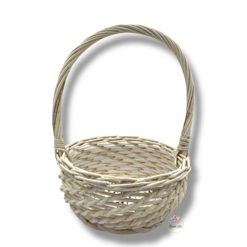 Wiklinowy koszyk biały K-542