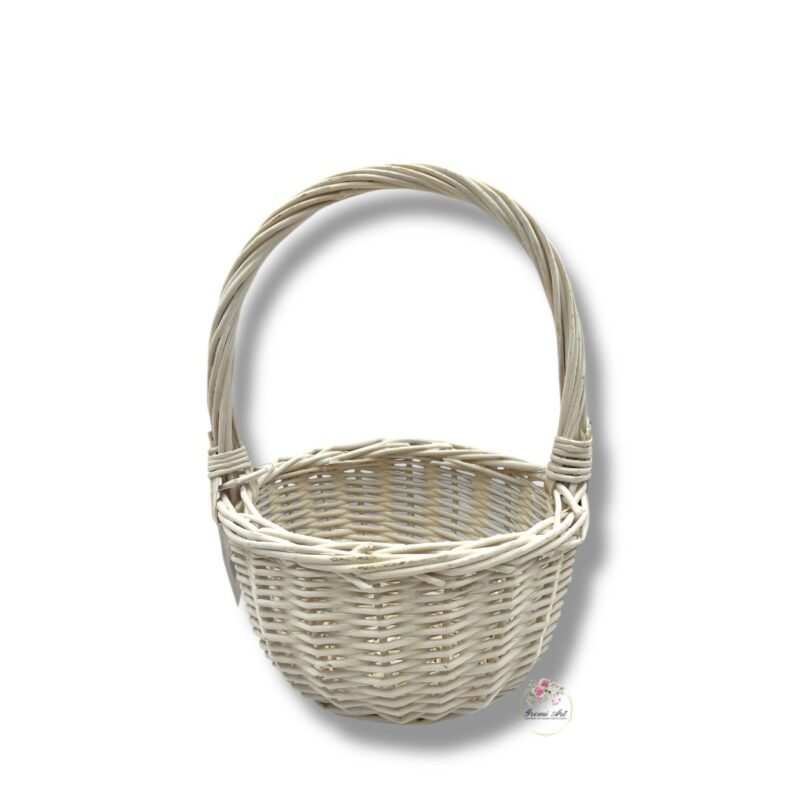 Wiklinowy koszyk biały K-543