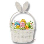 Biały kosz z uszami K-590