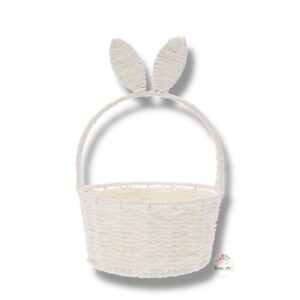 Biały kosz z uszami K-590