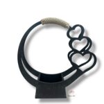 Kosz z sercami czarny K-636