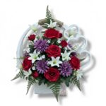 Kosz z sercami biały K-636