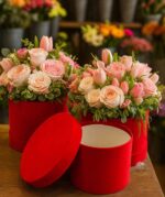 Flower box welur 3 szt K-483