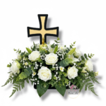 Krzyż czarny ze złotą plexi K-857