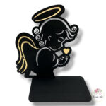 Czarny aniołek ze złotą plexi K-865